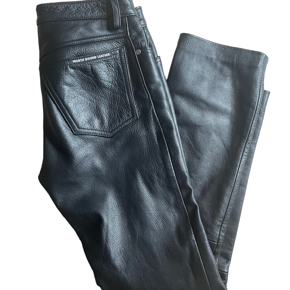 North Bound Leather Straight Leg Pants